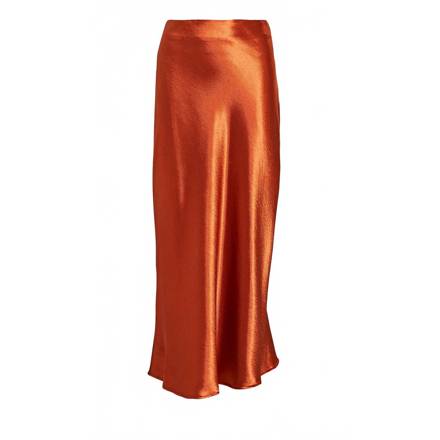 New Aiifos Linda Slip Skirt In Metallic Copper — image 2 of 2
